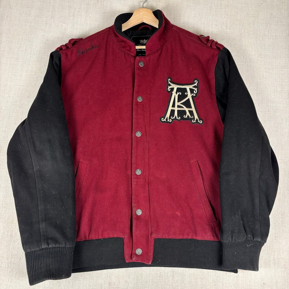 Akademiks Varsity Y2K 1999 Two Tone Embroidered Bomber Jacket XL